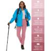 imageMAGCOMSEN Womens Fleece Lined Winter Hiking Waterproof Insulated Outdoor Snow Ski Softshell Pants for Cold WeatherGrey Pink