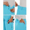 imageMAGCOMSEN Womens Fleece Lined Winter Hiking Waterproof Insulated Outdoor Snow Ski Softshell Pants for Cold WeatherIce Blue