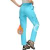 imageMAGCOMSEN Womens Fleece Lined Winter Hiking Waterproof Insulated Outdoor Snow Ski Softshell Pants for Cold WeatherIce Blue