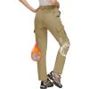 imageMAGCOMSEN Womens Fleece Lined Winter Hiking Waterproof Insulated Outdoor Snow Ski Softshell Pants for Cold WeatherKhaki
