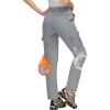 imageMAGCOMSEN Womens Fleece Lined Winter Hiking Waterproof Insulated Outdoor Snow Ski Softshell Pants for Cold WeatherLight Grey