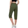 imageMAGCOMSEN Womens Hiking Pants Cargo Capris Lightweight Stretch Water Resistant Joggers with 5 Pockets for OutdoorArmy Green