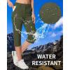 imageMAGCOMSEN Womens Hiking Pants Cargo Capris Lightweight Stretch Water Resistant Joggers with 5 Pockets for OutdoorArmy Green
