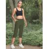 imageMAGCOMSEN Womens Hiking Pants Cargo Capris Lightweight Stretch Water Resistant Joggers with 5 Pockets for OutdoorArmy Green
