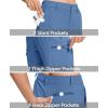 imageMAGCOMSEN Womens Hiking Pants Cargo Capris Lightweight Stretch Water Resistant Joggers with 5 Pockets for OutdoorBlue Grey