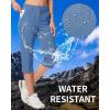 imageMAGCOMSEN Womens Hiking Pants Cargo Capris Lightweight Stretch Water Resistant Joggers with 5 Pockets for OutdoorBlue Grey
