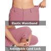 imageMAGCOMSEN Womens Hiking Pants Cargo Capris Lightweight Stretch Water Resistant Joggers with 5 Pockets for OutdoorGrey Pink
