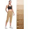 imageMAGCOMSEN Womens Hiking Pants Cargo Capris Lightweight Stretch Water Resistant Joggers with 5 Pockets for OutdoorKhaki
