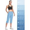 imageMAGCOMSEN Womens Hiking Pants Cargo Capris Lightweight Stretch Water Resistant Joggers with 5 Pockets for OutdoorLight Blue