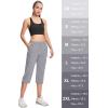 imageMAGCOMSEN Womens Hiking Pants Cargo Capris Lightweight Stretch Water Resistant Joggers with 5 Pockets for OutdoorLight Grey