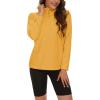 imageMAGCOMSEN Womens Quarter Zip Pullover Polar Fleece Sweatshirts Lightweight StandCollar Jacket Warm TopsGinger