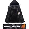 imageMAGCOMSEN Womens Ski Jacket Waterproof Insulated Snow Jacket Warm Windproof Winter Coats with Hood Fleece Lined JacketBlack