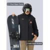 imageMAGCOMSEN Womens Ski Jacket Waterproof Insulated Snow Jacket Warm Windproof Winter Coats with Hood Fleece Lined JacketBlack