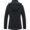 imageMAGCOMSEN Womens Ski Jacket Waterproof Insulated Snow Jacket Warm Windproof Winter Coats with Hood Fleece Lined JacketBlack
