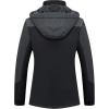 imageMAGCOMSEN Womens Ski Jacket Waterproof Insulated Snow Jacket Warm Windproof Winter Coats with Hood Fleece Lined JacketBlack Grey