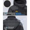 imageMAGCOMSEN Womens Ski Jacket Waterproof Insulated Snow Jacket Warm Windproof Winter Coats with Hood Fleece Lined JacketBlack Grey
