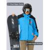 imageMAGCOMSEN Womens Ski Jacket Waterproof Insulated Snow Jacket Warm Windproof Winter Coats with Hood Fleece Lined JacketBlue Black