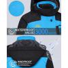 imageMAGCOMSEN Womens Ski Jacket Waterproof Insulated Snow Jacket Warm Windproof Winter Coats with Hood Fleece Lined JacketBlue Black