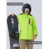 imageMAGCOMSEN Womens Ski Jacket Waterproof Insulated Snow Jacket Warm Windproof Winter Coats with Hood Fleece Lined JacketFluorescent Green