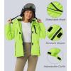 imageMAGCOMSEN Womens Ski Jacket Waterproof Insulated Snow Jacket Warm Windproof Winter Coats with Hood Fleece Lined JacketFluorescent Green