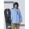 imageMAGCOMSEN Womens Ski Jacket Waterproof Insulated Snow Jacket Warm Windproof Winter Coats with Hood Fleece Lined JacketLight Blue