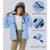 imageMAGCOMSEN Womens Ski Jacket Waterproof Insulated Snow Jacket Warm Windproof Winter Coats with Hood Fleece Lined JacketLight Blue