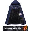 imageMAGCOMSEN Womens Ski Jacket Waterproof Insulated Snow Jacket Warm Windproof Winter Coats with Hood Fleece Lined JacketNavy