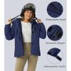 imageMAGCOMSEN Womens Ski Jacket Waterproof Insulated Snow Jacket Warm Windproof Winter Coats with Hood Fleece Lined JacketNavy