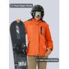 imageMAGCOMSEN Womens Ski Jacket Waterproof Insulated Snow Jacket Warm Windproof Winter Coats with Hood Fleece Lined JacketOrange