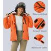 imageMAGCOMSEN Womens Ski Jacket Waterproof Insulated Snow Jacket Warm Windproof Winter Coats with Hood Fleece Lined JacketOrange