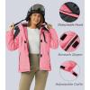 imageMAGCOMSEN Womens Ski Jacket Waterproof Insulated Snow Jacket Warm Windproof Winter Coats with Hood Fleece Lined JacketPink Grey