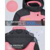 imageMAGCOMSEN Womens Ski Jacket Waterproof Insulated Snow Jacket Warm Windproof Winter Coats with Hood Fleece Lined JacketPink Grey