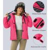imageMAGCOMSEN Womens Ski Jacket Waterproof Insulated Snow Jacket Warm Windproof Winter Coats with Hood Fleece Lined JacketRose Grey