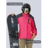 imageMAGCOMSEN Womens Ski Jacket Waterproof Insulated Snow Jacket Warm Windproof Winter Coats with Hood Fleece Lined JacketRose Grey
