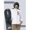 imageMAGCOMSEN Womens Ski Jacket Waterproof Insulated Snow Jacket Warm Windproof Winter Coats with Hood Fleece Lined JacketWhite