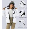 imageMAGCOMSEN Womens Ski Jacket Waterproof Insulated Snow Jacket Warm Windproof Winter Coats with Hood Fleece Lined JacketWhite