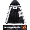 imageMAGCOMSEN Womens Ski Jacket Waterproof Insulated Snow Jacket Warm Windproof Winter Coats with Hood Fleece Lined JacketWhite Black