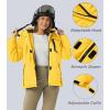 imageMAGCOMSEN Womens Ski Jacket Waterproof Insulated Snow Jacket Warm Windproof Winter Coats with Hood Fleece Lined JacketYellow