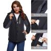 imageMAGCOMSEN Womens Ski Jackets Water Resistant Insulated Snow Jcakets Windproof Fleece Lined Winter Coats with HoodBlack Gy