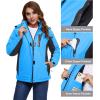 imageMAGCOMSEN Womens Ski Jackets Water Resistant Insulated Snow Jcakets Windproof Fleece Lined Winter Coats with HoodBlue