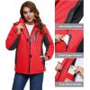 imageMAGCOMSEN Womens Ski Jackets Water Resistant Insulated Snow Jcakets Windproof Fleece Lined Winter Coats with HoodRed
