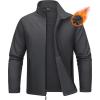 imageMAGCOMSEN Mens Fleece Lined Softshell Jacket Waterproof Windbreaker Rain Jacket for Tactical HikingDark Grey