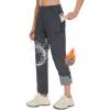 imageMAGCOMSEN Womens Fleece Lined Hiking Pants Waterproof Insulated Outdoor Snow Ski Pants Warm Winter Softshell PantsDark Grey