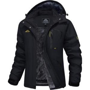 imageMAGCOMSEN Womens Ski Jacket Waterproof Insulated Snow Jacket Warm Windproof Winter Coats with Hood Fleece Lined JacketBlack
