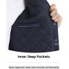 imageMAGCOMSEN Mens Flannel Shirt Jacket with Quilted Lined Long Sleeve Plaid Coat Button Down Thick Outwear WinterBlue