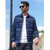 imageMAGCOMSEN Mens Flannel Shirt Jacket with Quilted Lined Long Sleeve Plaid Coat Button Down Thick Outwear WinterRed
