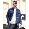 imageMAGCOMSEN Mens Flannel Shirt Jacket with Quilted Lined Long Sleeve Plaid Coat Button Down Thick Outwear WinterRed