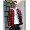 imageMAGCOMSEN Mens Flannel Shirt Jacket with Quilted Lined Long Sleeve Plaid Coat Button Down Thick Outwear WinterYellow
