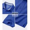 imageMAGCOMSEN Mens Polo Shirts Short Sleeve Cotton Pique 3 Button Classic Fit Casual TShirt Performance Golf ShirtsColor Blue