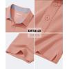 imageMAGCOMSEN Mens Polo Shirts Short Sleeve Cotton Pique 3 Button Classic Fit Casual TShirt Performance Golf ShirtsGrey Pink